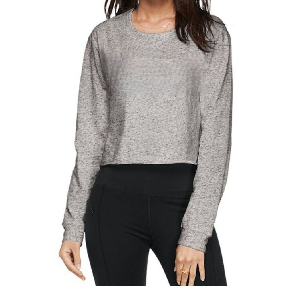 Victoria's Secret PINK | Heather Gray Long Sleeve Crop Top | Size Medium